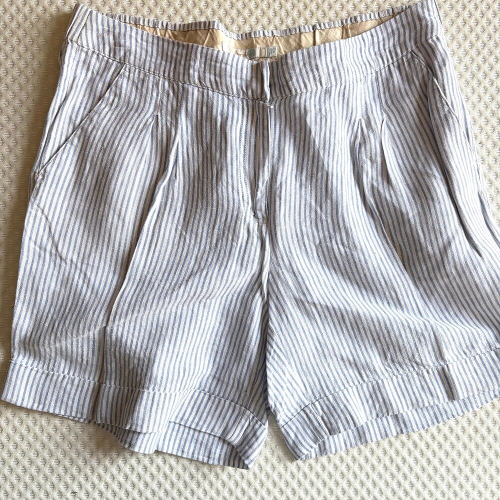Boden Blue and White Striped Women Shorts